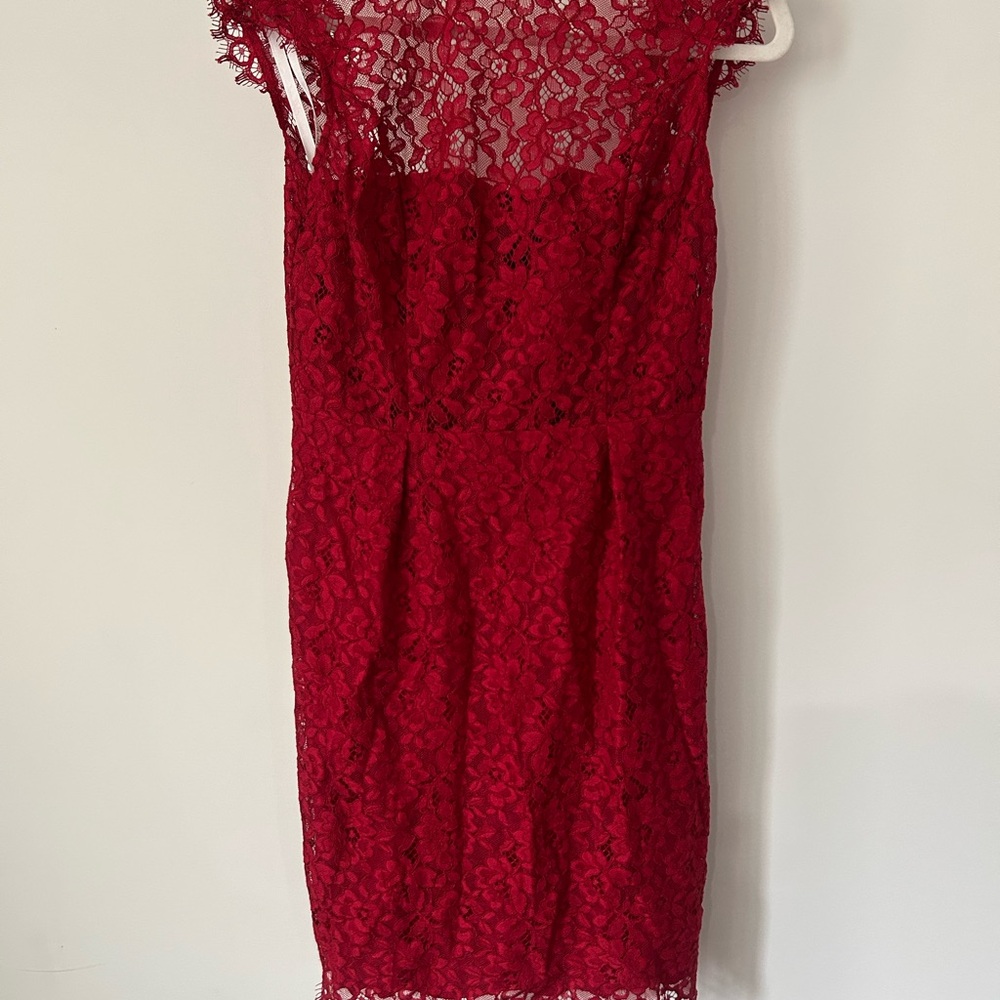 Shoshanna Red Lace Dress